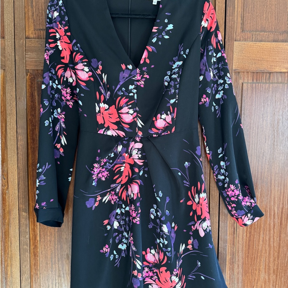 RACHEL Rachel Roy Black Dress with Red and Purple Floral